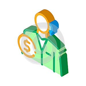 Accountant profession isometric icon vector illustration