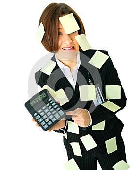 Accountant Stressed With Number On Calculator