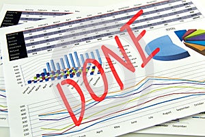 Accountant verify the accuracy of financial statements. Bookkeeping, Accountancy Concept. photo