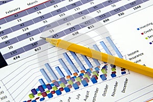 Accountant verify the accuracy of financial statements. Bookkeeping, Accountancy Concept.