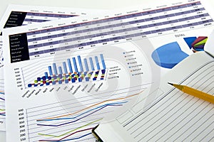 Accountant verify the accuracy of financial statements. Bookkeeping, Accountancy Concept. photo
