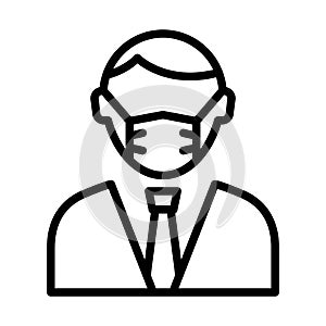 Accountant Wearing mask Vector Icon which can easily modify or edit photo
