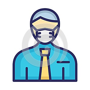 Accountant Wearing mask Vector Icon which can easily modify or edit photo