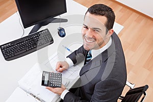 Accountant working at the office photo