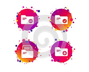 Accounting binders icons. Add document symbol. Vector