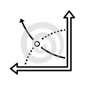 Accounting, break, breakeven icon. Line, outline symbol