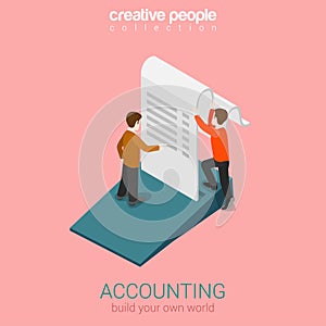 Accounting business finance concept flat 3d web isometric