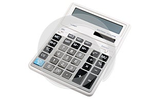 Accounting calculator isolated on white background calculate finance abacus money numbers tax math office button buttons account