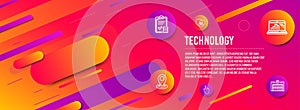 Accounting checklist, Hand click and Graph laptop icons set. Euler diagram, Location and Parking garage signs. Vector