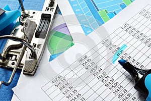 Accounting concept. Financial statements. photo