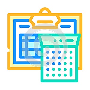 accounting department color icon vector illustration line