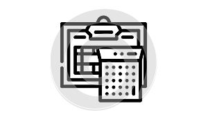 accounting department line icon animation