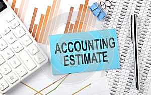 ACCOUNTING ESTIMATE text on sticker on diagram background