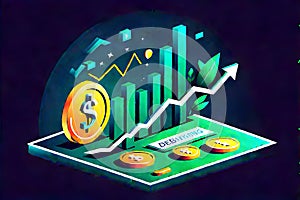 Accounting finance debits and credits 3D Illustration