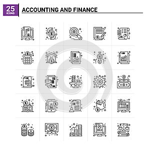 25 Accounting And Finance icon set. vector background