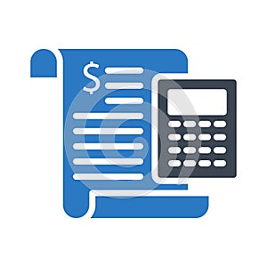 Accounting glyph colour line vector icon