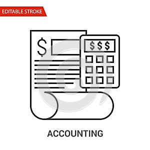 Accounting Icon. Thin Line Vector Illustration