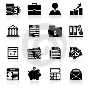 Accounting icons set black