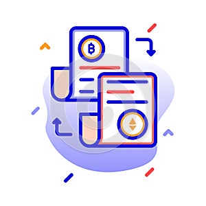 Accounting journals,  accounting ledgers, blockchain, blockchain network fully editable vector icons photo