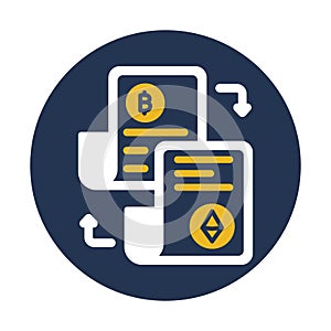 Accounting journals,  accounting ledgers, blockchain, blockchain network fully editable vector icons photo