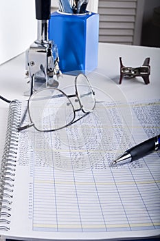 Accounting Ledger office desk