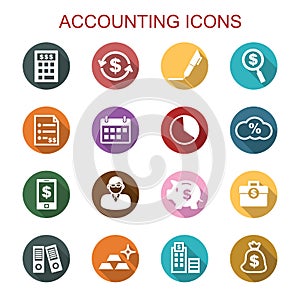 Accounting long shadow icons