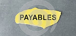 Accounting is a Payables written on a piece