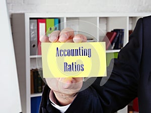Accounting Ratios sign on the sheet