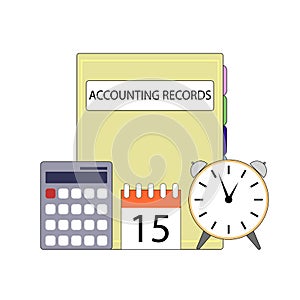 Accounting records concept, business management and control finance