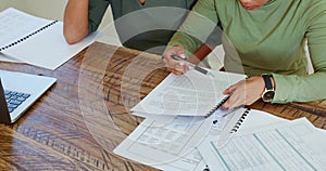 Accounting, report and business people meeting, planning and working on signing a contract in an office at work