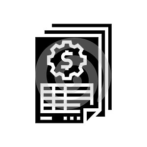 accounting reports glyph icon vector illustration