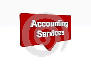 accounting services speech ballon on white