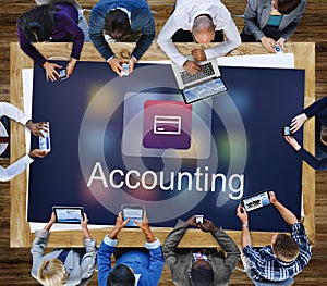 Accounting Statistics Technology Application Concept