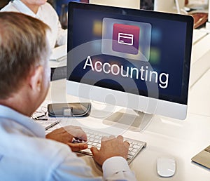 Accounting Statistics Technology Application Concept