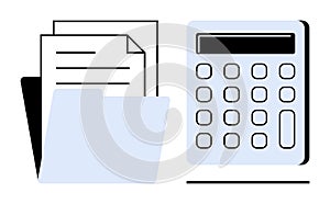Accounting Tools with Calculator and Organized File for Financial Management