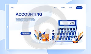 Accounting vector landing page template