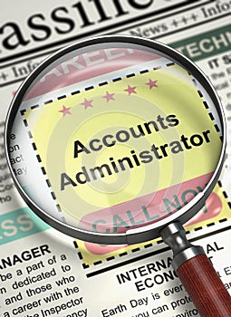 Accounts Administrator Job Vacancy. 3D.