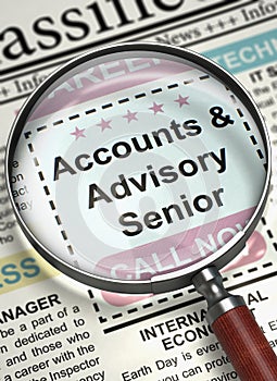 Accounts And Advisory Senior Wanted. 3D.