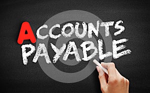 Accounts Payable text on blackboard