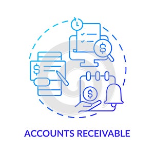 Accounts receivable blue gradient concept icon