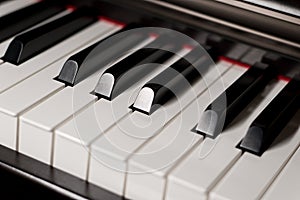 Accoustic piano keys detail