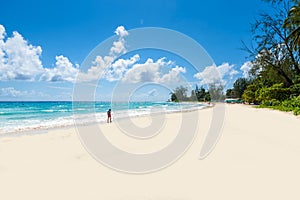 Accra Beach - tropical beach on the Caribbean island of Barbados. It is a paradise destination with a white sand beach and