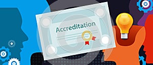 Accreditation authorized organization business certificate paper with stamp