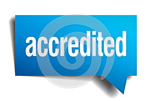 Accredited blue paper speech bubble
