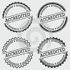 Accredited insignia stamp isolated on white.