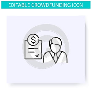 Accredited investor line icon. Editable