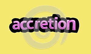 ACCRETION writing vector design on a yellow background