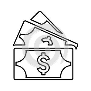 Accrual, cash, currency icon. Line, outline design