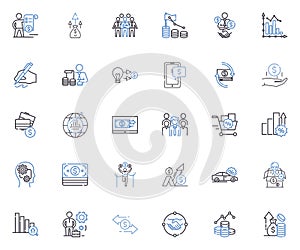 Accumulating wealth line icons collection. Invest, Budget, Assets, Saving, Capital, Compound, Frugal vector and linear