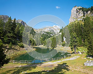 accumulation lake at Brandenberger Alpen, view to Gschollkopf, austrian alps